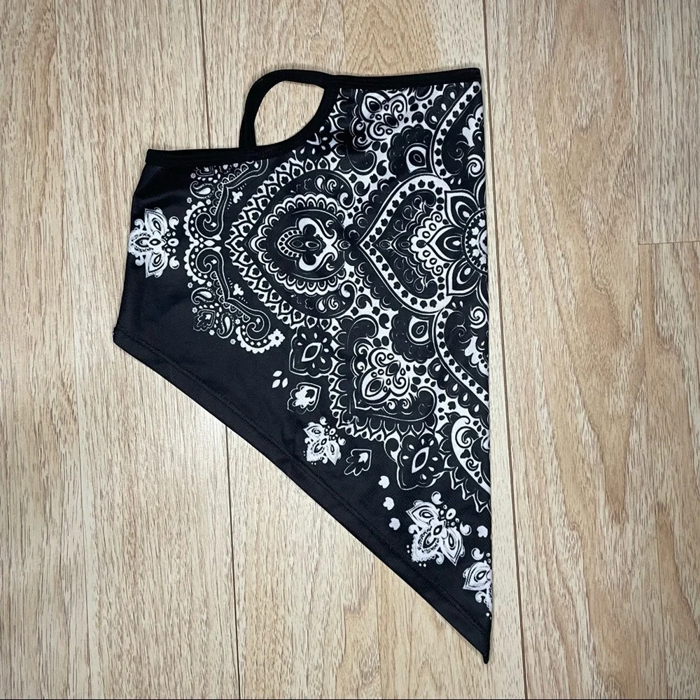 2/$20 Black and white floral face gaiter